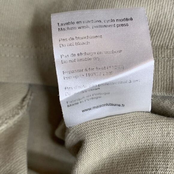 Maison Kitsuné turtleneck sweater pullover top cotton cream size small - Picture 6 of 6